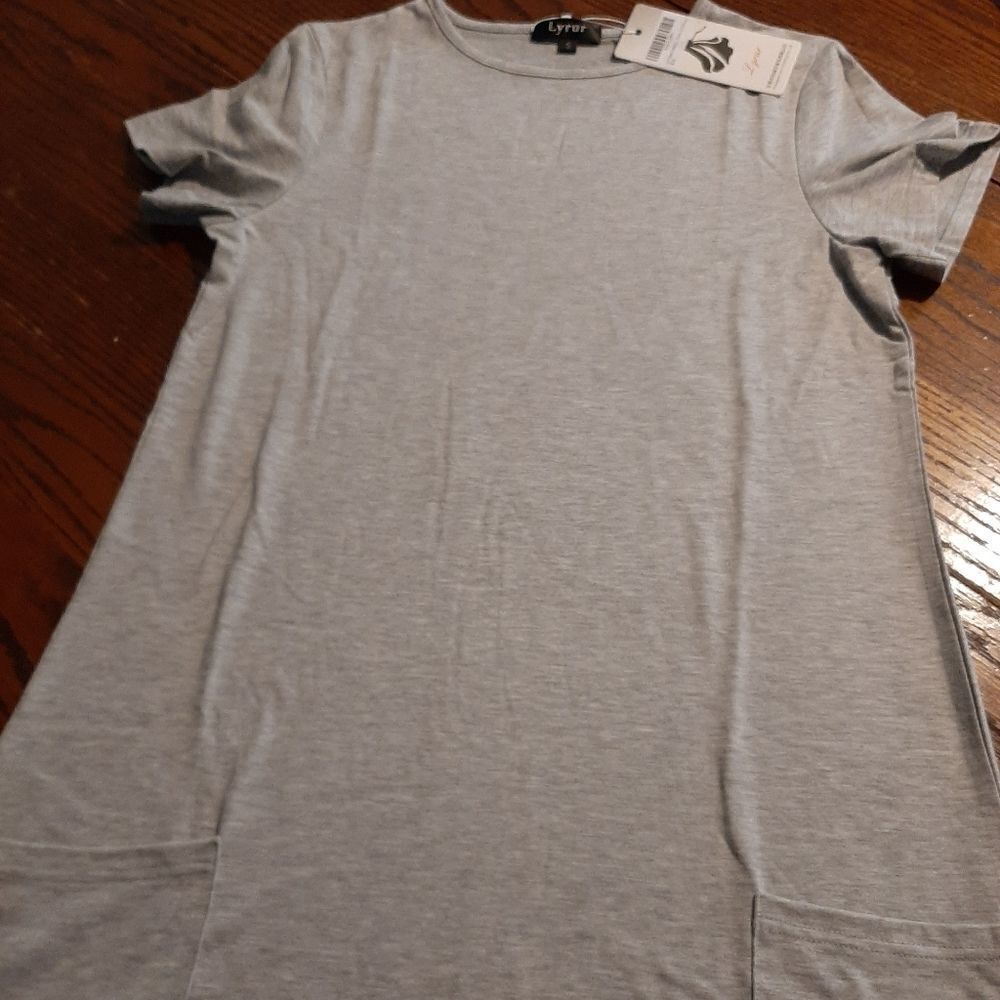 NWT Women's Small Lyrur Short Sleeve Tunic T-Shirt Dress